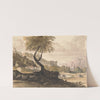 Hilly Scene with Village and Horseman by Peter Tillemans