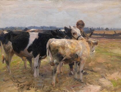 Hirte mit drei Jungrindern (1913)