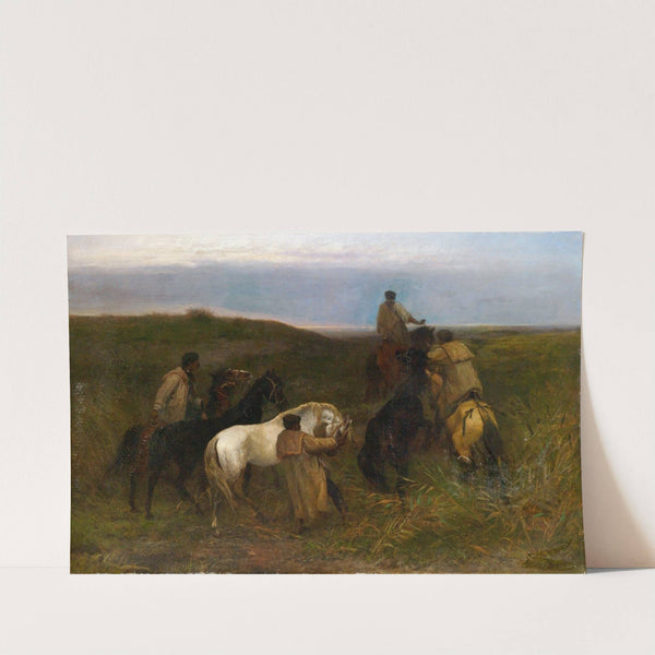 Hirten in weiter Pußtalandschaft by Otto von Thoren