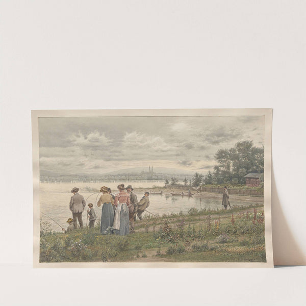 Hochwasser der Donau bei Klosterneuburg (Vom linken Donauufer bei Langenzersdorf aus gesehen) (1911) by Karl Hornstein