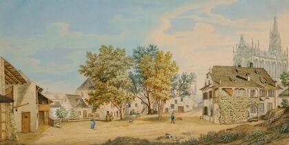 Hof des Maria Magdalenenklosters (Reuerinnen) in der Steinen in Basel (1870)