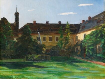 Hof im Stift Neuburg mit Springbrunnen II