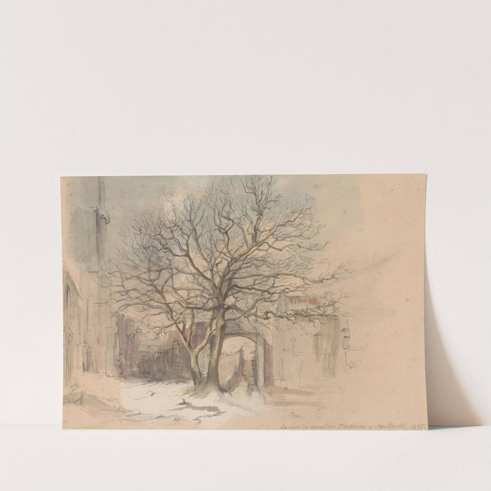Hof van het Sint Antoniusklooster te Maastricht, in de winter by Alexander Schaepkens