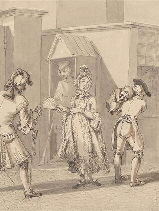 Hogarth Carrying his Master’s Sick Child Round Leicester Fields. The Spot of Ground Leicester House.