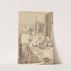 Hogarth Drinking the First Glass of Wine with His Wife &#8211; Their Dogs Keeping Respectful Distances (1817) by John Thomas Smith