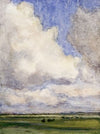 Hoge wolkenlucht boven weilanden