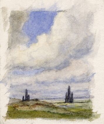 Hoge wolkenlucht boven weilanden (1943)