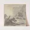 Hohe Felsen, links ruhender Schafhirte by Hendrik van der Straaten