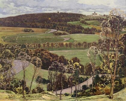 Höhenstraße auf den Kahlenberg vom Cobenzl aus gesehen (1937)
