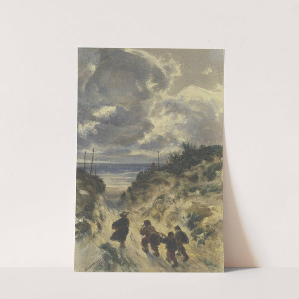 Hohlweg am Seestrand mit vier Männern, 1852 by Friedrich Karl Hausmann