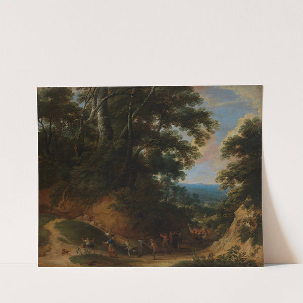 Hohlweg mit Soldaten, welche Bauern überfallen by Jacques d&#039;Arthois