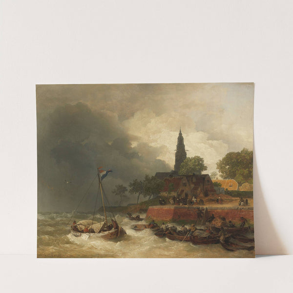 Holländischer Hafen bei Sturm (1890) by Andreas Achenbach