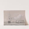 Hollands zeilschip voor de kust van Gibraltar by Willem Anthonie van Deventer