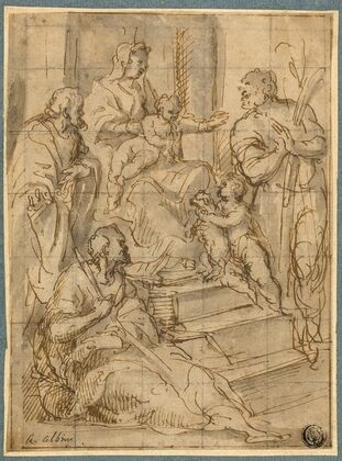 Holy Family with the Infant Saint John the Baptist and Two Male Saints