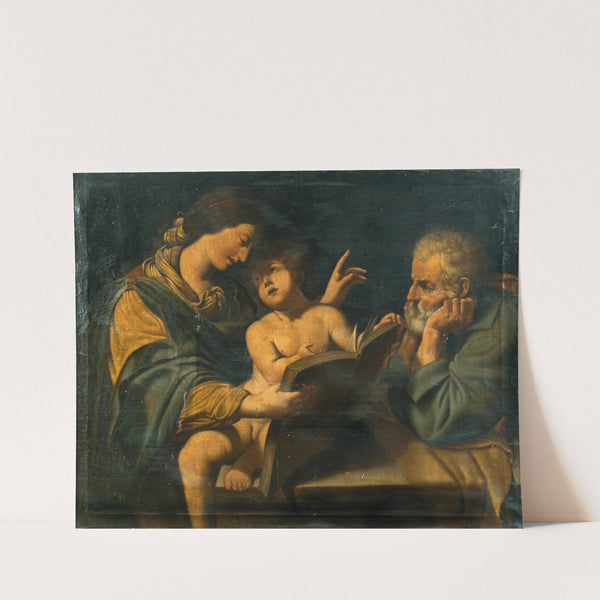 Holy Family with the Madonna teaching the Christ Child to read by Leonello Spada