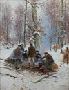 Holzfäller am Feuer