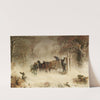 Holzfuhrwerk bei heftigem Schneetreiben (1850) by Hermann Kauffmann