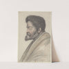 Homme à la barbe courte et aux cheveux courts et raides, vu de profil à gauche by Nicolas Lagneau