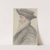Homme à longue barbe blanche, coiffé d’un bonnet noir à bord relevé, de profil à gauche by Nicolas Lagneau