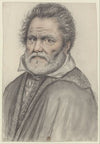 Homme âgé à barbe courte, légèrement tourné de trois-quarts à gauche