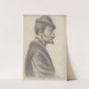 Homme âgé, à la barbe courte, coiffé d’un bonnet bordé de fourrure, de profil à droite by Nicolas Lagneau