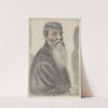 Homme âgé, à longue barbe, portant un bonnet noir, de trois-quarts à droite by Nicolas Lagneau