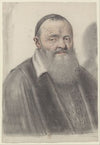 Homme âgé à longue barbe, portant une calotte, vu presque de face