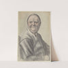 Homme âgé assis, accoudé, portant une calotte, le visage de face by Nicolas Lagneau