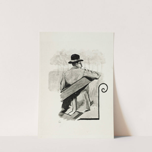 Homme assis sur un banc, vu de trois-quarts dos by Arthur-Joseph Gueniot