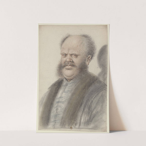 Homme au crâne dégarni, portant moustaches et larges pattes de cheveux descendant sur les joues, vu presque de face by Nicolas Lagneau