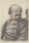 Homme au visage rond, portant moustaches et royale, coiffé d’une calotte, la tête de trois quarts à droite