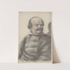 Homme au visage rond, portant moustaches et royale, coiffé d’une calotte, la tête de trois quarts à droite by Nicolas Lagneau