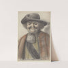 Homme coiffé d’un feutre au bord roulé, presque de face by Nicolas Lagneau
