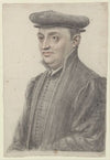Homme coiffé d’une toque, de trois quarts à gauche