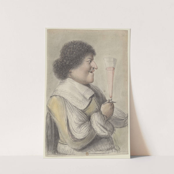 Homme de profil à droite, levant son verre by Nicolas Lagneau