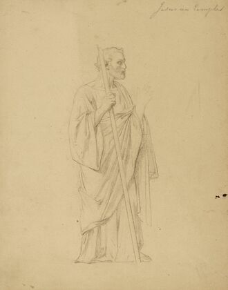 Homme drapé de profil à droite