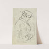 Homme en buste, avec un chapeau, de profil vers la droite (Pierre Trénit) by Arthur-Joseph Gueniot