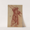 Homme en costume ecclésiastique portant une échelle by Pierre Puvis de Chavannes