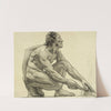 Homme nu accroupi, de profil vers la droite by Arthur-Joseph Gueniot