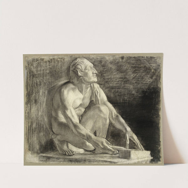 Homme nu accroupi, vers la droite by Arthur-Joseph Gueniot