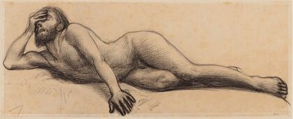 Homme nu étendu par terre (1883)