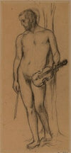 Homme nu, tenant un violon et un archet