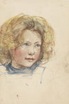 Hoofd van een meisje met blond haar