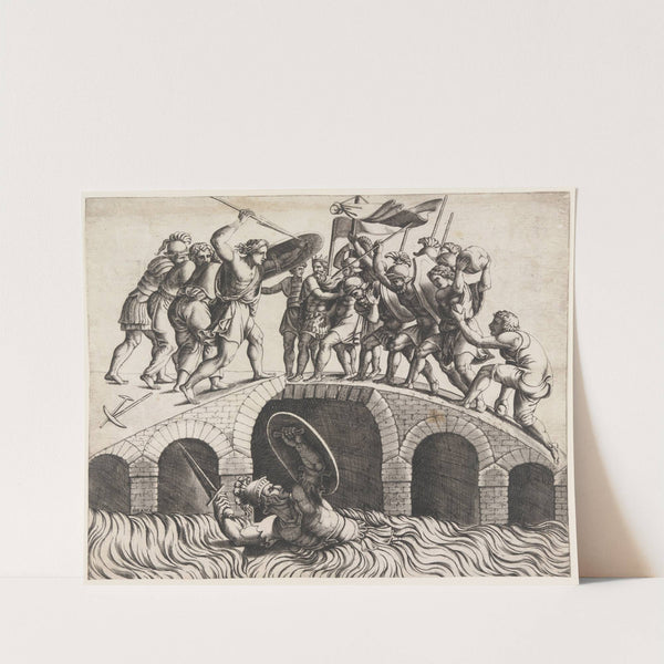 Horatio Coclès Saving Himself by Swimming by Diana Scultori