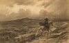 Horse and rider on the Scottish highlands (The approaching storm)
