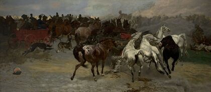 Horse market in Balta (1879)