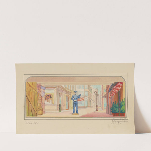 Horse Play: Sketch no. 3 Act 2 (Street Exterior) (1934-1943) by Edward Gilbert