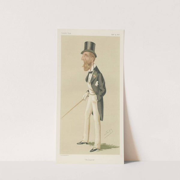 Horse Trainers; ‘Petrarch’, Viscount Dupplin, September 23, 1876 (1876) by Leslie Matthew Ward