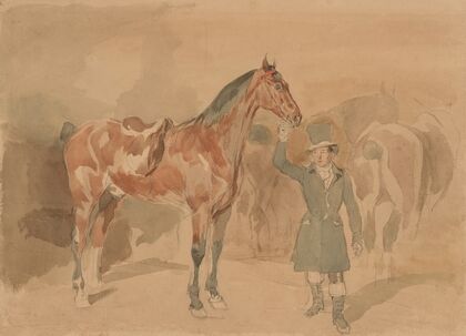 Horseman with a horse