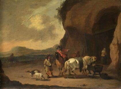 Horsemen Halted on a Mountain Pass
